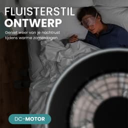 Airking Plafondventilator - Stille Ventilator met Lamp en Afstandsbediening 48,5cm - LED 40W Dimbaar - 3000K-6500K - Zomer en Winterstand Zwart — thumbnail 5