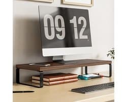 Houten Monitorverhoger Bureau – Ergonomische Standaard Bureaublad Organizer voor PC & Laptop