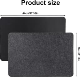2 stuks vuurvaste onderlegger, hittebeschermingsmat, hittebeschermingsmat, brandwerende deken voor koffiezetapparaten, magnetrons, broodrooster, luchtfriteuse (30 x 45 cm, zwart) — thumbnail 6