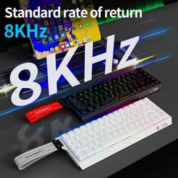 Mide68 - 65% Bedraad Gaming Toetsenbord - RGB Verlicht toetsenbord - Hall Effect Rapid Trigger Mechanisch Toetsenborden - Hot Swap - 8K Hz - 0.01mmRT - 0.125ms - Zij Bedrukte toetsen - 68 Keys -Beste prijs-kwaliteitverhouding - Edele zwarte — thumbnail 15