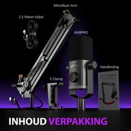 FIFINE - AM8 PRO T - USB / XLR Studio microfoon - PC-Gaming Met Flexibele RGB Arm ( 66cm! ) - Geschikt voor PC/PS4/PS5 - RGB - Podcast - Gaming - Streaming - Zwart — thumbnail 3