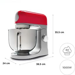 Florixa® Mixer met Mengkom - Keukenmachine - Deegmixer - Inclusief Accessoires - RVS- Zilver/Rood - 39 cm x 24 cm x 36 cm — thumbnail 5
