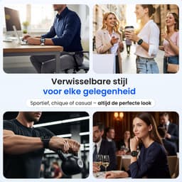 Siltcon® Smartwatch Heren Pro - Smartwatch Dames Pro - Sporthorloge Dames & Heren - Stappenteller Horloge - Hartslagmeter – Bloeddrukmeter - Slaapmonitor - Saturatiemeter – Belfunctie - Elke Smartphone - RVS - Elke pols - Incl. 4 Bandjes — thumbnail 6