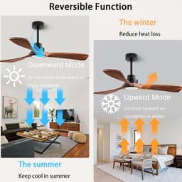Houten Plafondventilator 132 cm met Afstandsbediening voor Binnen en Buiten — thumbnail 3