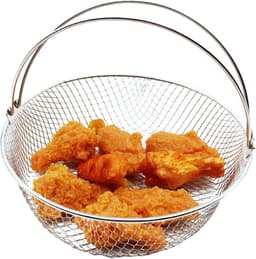 Airfryer Mand - Heteluchtfriteuse Accessoire - Gezond Koken - 360 Graden Verwarming - 21cm Diameter - Zilver — thumbnail 1
