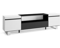Tv-meubel - Meubel Woonkamer - Media Opslag - Industrieel Design - 200 x 57 x 35 cm - Zwart Wit