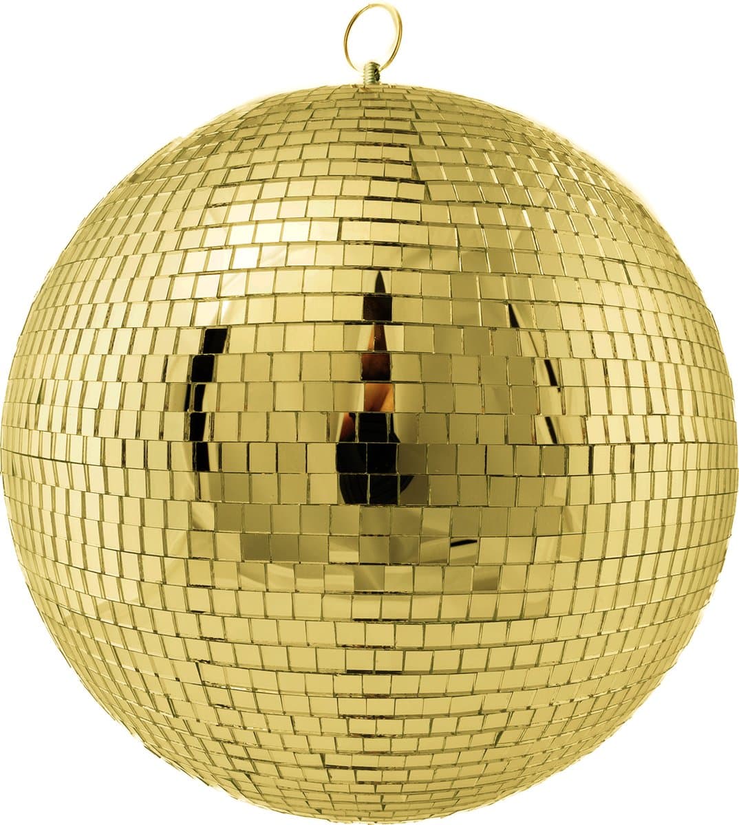 KIMU® Discobal Goud met Motor Ø 50 cm Professioneel - Discobol Groot Gouden Spiegeltjes 10x10mm - Spiegelbol Disco Bal Bol - Feest Feestje Discolamp Decoratie Space Glitters Festival — afbeelding 1