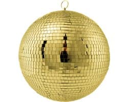 KIMU® Discobal Goud met Motor Ø 50 cm Professioneel - Discobol Groot Gouden Spiegeltjes 10x10mm - Spiegelbol Disco Bal Bol - Feest Feestje Discolamp Decoratie Space Glitters Festival