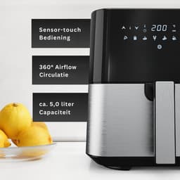 SNJY® Airfryer XXL - Airfryer Dubbel - Heteluchtfriteuse - Airfryer Dubbele Mand - 1450 Watt - Zwart/RVS — thumbnail 11