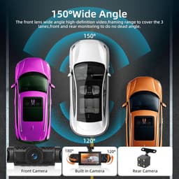 Dashcam met 4 Kanalen 1080P en 720P, 3 Inch IPS Scherm, Nachtzicht en Parkeerbewaking — thumbnail 2