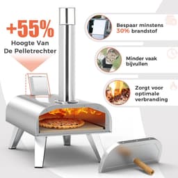 MIRA® Pizza oven Buiten - Pizza oven Buiten - Pizza oven Buiten Gas - Zilver - 55cm x 37cm x 74cm — thumbnail 5