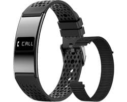 WizBay Premium Select® Smart Bracelet 2026 - Ultradun 2,8 mm - Hartslag en SpO2 - Slaapmonitor - 5ATM Waterdicht - Fitness Tracker - IPS Screen - Android en iOS - Zwart - Siliconen Band en Gewoven Siliconen Band