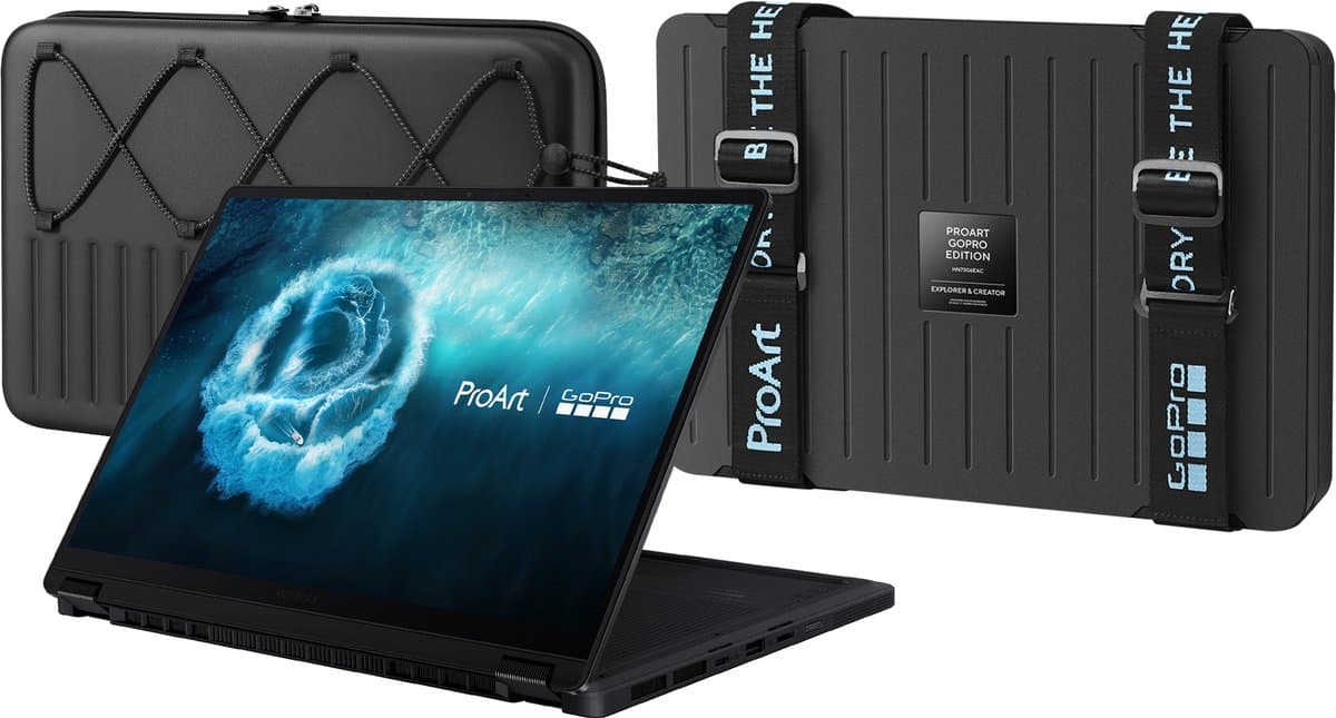 ASUS ProArt GoPro Edition PX13 HN7306EAC-LX089X Copilot+ PC AMD Ryzen AI Max+ 395 Hybride (2-in-1) 33,8 cm (13.3") Touchscreen 3K 128 GB LPDDR5x-SDRAM 2 TB SSD Wi-Fi 7 (802.11be) Windows 11 Pro Nederlands Zwart — afbeelding 1