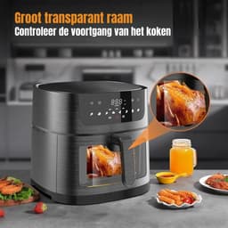 Aurixi® Airfryer XXL - Mini-oven - Heteluchtfriteuse - Zwart - 30cm x 36cm x 30cm — thumbnail 7