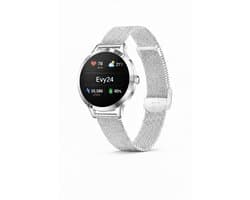 Evy24 Smartwatch Dames 35mm – AMOLED Smartwatch Horloge – Stappenteller, Slaapmonitor & Saturatiemeter – Bluetooth Bellen – Fitness Tracker voor Android & iOS – Zilver