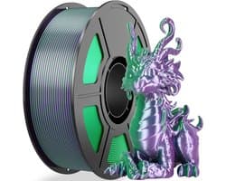 Zijdeachtig PLA Filament 1.75mm - Dubbelkleurig Paars Groen - Hoogglans 3D Printmateriaal 1kg