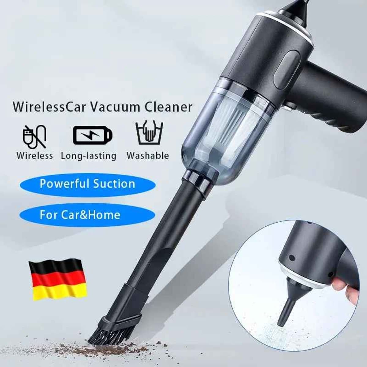 Draadloze Handstofzuiger 9000Pa | Auto & Thuis Kruimeldief | USB Oplaadbaar | Nat & Droog | Lichtgewicht Mini Stofzuiger — afbeelding 1