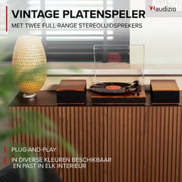 Platenspeler met speakers - Audizio Tupelo - Platenspeler Bluetooth - LP speler met auto stop - Houtlook — thumbnail 2