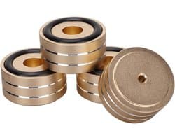 Isolatie Spike Stand Voet Set van 4 voor HiFi-apparatuur - Aluminium & Rubber - Goud - 40x20mm