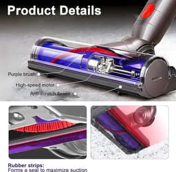 Borstelkoppen geschikt voor Dyson V7, V8, V10, V11 en V15; gemotoriseerde borstels geschikt voor Dyson V10, V11, V15, V7 en V8; vervangende borstels geschikt voor Dyson V8, V7, V10, V11 en V15 geschikt voor harde vloeren en tapijten. — thumbnail 4