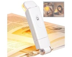 NBAP®Leeslampje voor Boek - Loeplamp voor in Bed - Lamp met Klem - Wit