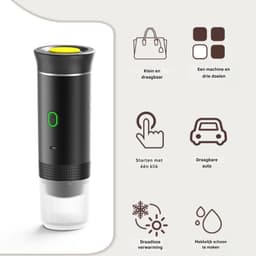 Florixa® Draagbare Koffiemachine - Blender To Go - Draagbare Blender - Zwart - 9cm × 9cm × 27cm — thumbnail 2