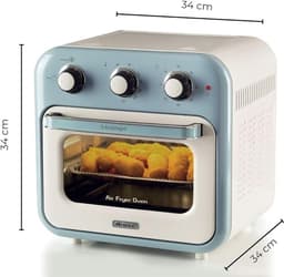 Ariete 4632/05 Vintage Airfryer & Oven - 16 liter - 1400 Watt - timer - draaispit - roterende mand - blauw — thumbnail 5