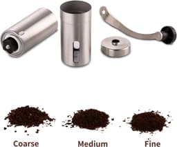 Handmatige Koffiebonenmolen - RVS Handmolen - Keramische Maalstenen - Geschikt voor Aeropress, Drip Koffie, Espresso, French Press, Turkse Koffie - Luxe Kwaliteit - Hervulbaar — thumbnail 3