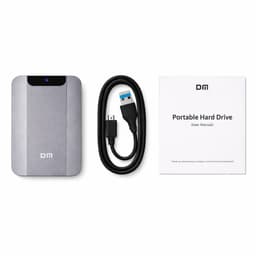 DM Externe harde schijf 500GB - Draagbare HDD - USB 3.2 - Metaal - Antraciet grijs — thumbnail 5