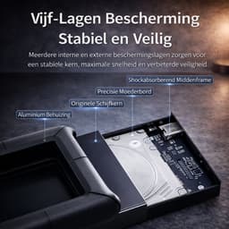 DM Externe harde schijf 1TB USB C - Stootvast - Draagbare HDD - Zwart — thumbnail 9