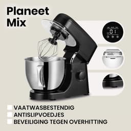 Zyrex® Mixer met Mengkom - Keukenmachine - Kneedmachine- Zwart- ‎39cm x 35cm x 25cm — thumbnail 5