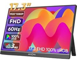 Rolu Portable Monitor – Draagbare Monitor – 17.3 Inch – HD 1080P IPS HDR – 60Hz – USB-C – Mini HDMI – HDR10