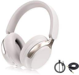 Gloovon® Draadloze Koptelefoon - Active Noise Cancelling (ANC) & Bluetooth 5.3 - 24 Uur Batterijduur - Inklapbaar Over Ear Design - Zilver — thumbnail 1