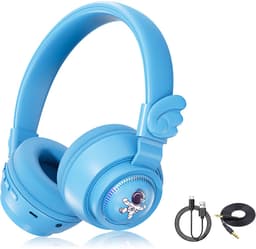 Gloovon® - Draadloze Koptelefoon Kinderen - Gehoorbescherming Kinderen - Bluetooth 5.3 - Koptelefoon met Microfoon - Blauw — thumbnail 1