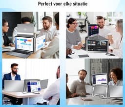 Stemap® Portable Monitor quad- Full HD - Geschikt Voor 12” / 16,5” quad-Screen - 1 Kabel Werking | Laptop Scherm Uitbreider - Inclusief Beschermhoes en Kabels - 2 Jaar Garantie — thumbnail 5