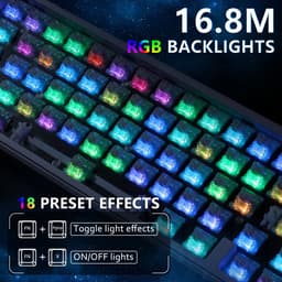ATTACK SHARK X65 HE - Magnetic Switch Wired Gaming Toetsenbord - 66 Keys - RGB - Side Printed PBT Keycaps - 8KHz - 0.01mm Rapid Trigger - 0.125ms - Wit — thumbnail 3