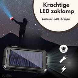 PureVolt Powerbank 20.000mah - Geschikt voor IPhone & Samsung - Powerbank op Zonneenergie - Solar Charger — thumbnail 5