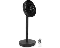 VONROC BREEZE Draadloze Ventilator – Fluisterstil (<44 dB) – 24 snelheden – lichtgewicht en draagbaar - 3 windmodi: Natuurlijk, Slaap, Normaal – Modulair: tafelventilator én vloerventilator – Luxe touchdisplay – Incl. afstandsbediening – Zwart — afbeelding 1