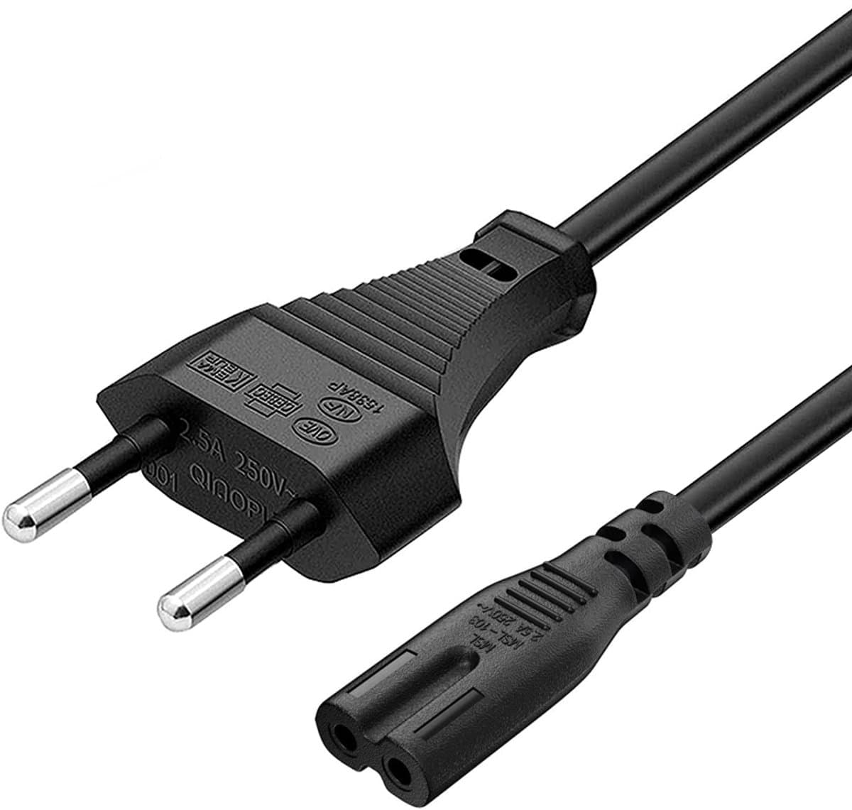 Voedingskabel geschikt voor Sony PlayStation 3, 4 en 5 - vervangende stroomkabel voor PS3, PS4, PS5 - 1,5 meter - zwart — afbeelding 1