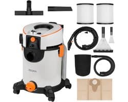 Zeegma Zonder Wash 1400W – Krachtige stofzuiger met wasfunctie – Tapijtreiniger en bekledingreiniger – Waterstofzuiger met HEPA-filter – Inclusief extra uitwasbaar filter – Voor auto, meubels en vloeren – 4L tank – 20L kunststof reservoir, 13m bereik