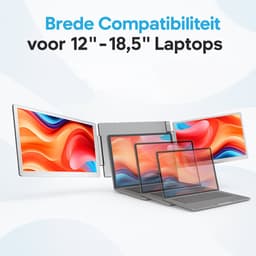 Stemap® Flex Portable Monitor Triple 16'' - Full HD 1920X1200P - Geschikt Voor 12” / 18.5” Tri-Screen - Laptop Scherm Uitbreider - Inclusief Beschermhoes en Kabels - 2 Jaar Garantie — thumbnail 5