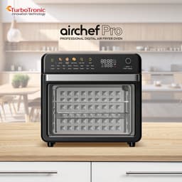 TurboTronic AFO330 AirChef Pro – Airfryer Oven – 34L – 19 Programma’s – 40°C tot 230°C – Heteluchtoven – 2100W – RVS – Multi Smart Oven - Zwart — thumbnail 2
