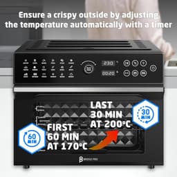 RFWR® Digitale heteluchtfriteuse oven 30L met rotisserie - XL Familieformaat 18-in-1 Dual Cook met 360° hete luchtcirculatie — thumbnail 4