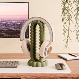 Headset houder zwart - Fleuriek koptelefoon houder - Headset stand bureau accessoire - Headphone stand - Game accessoires voor koptelefoon — thumbnail 4