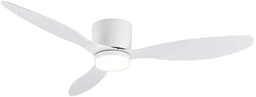 Nivard Plafondventilator - Met Verlichting - Plafond Ventilator - Met Lamp - Plafonniere Met Ventilator - Met Licht - Wit - 132cm — thumbnail 1