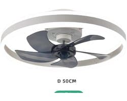 Nivard Plafondventilator - Met Verlichting - Plafond Ventilator - Met Lamp - Plafonniere Met Ventilator - Met Licht - Wit - 50cm