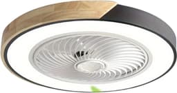 Livano Plafondventilator - Met Verlichting - Plafond Ventilator - Met Lamp - Plafonniere Met Ventilator - Met Licht - Zwart — thumbnail 1