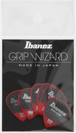 Ibanez PPA16HSG Sand-Grip Short Teardrop Guitar Pick Red 1.0mm (6-Pack) - Plectrum set — thumbnail 1