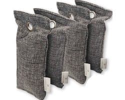 LuxerLiving geurvreter - Natuurlijke luchtreiniger - Milieuvriendelijk - Luchtverfrisser - Geurvreter auto, huis en schoenen - 4x 75 gram