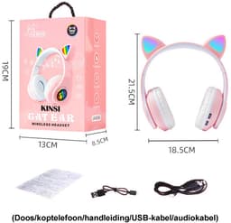 KINSI koptelefoon kinderen draadloos - Kinder Koptelefoon met Kattenoortjes - Multi-apparaat Compatibel — thumbnail 5